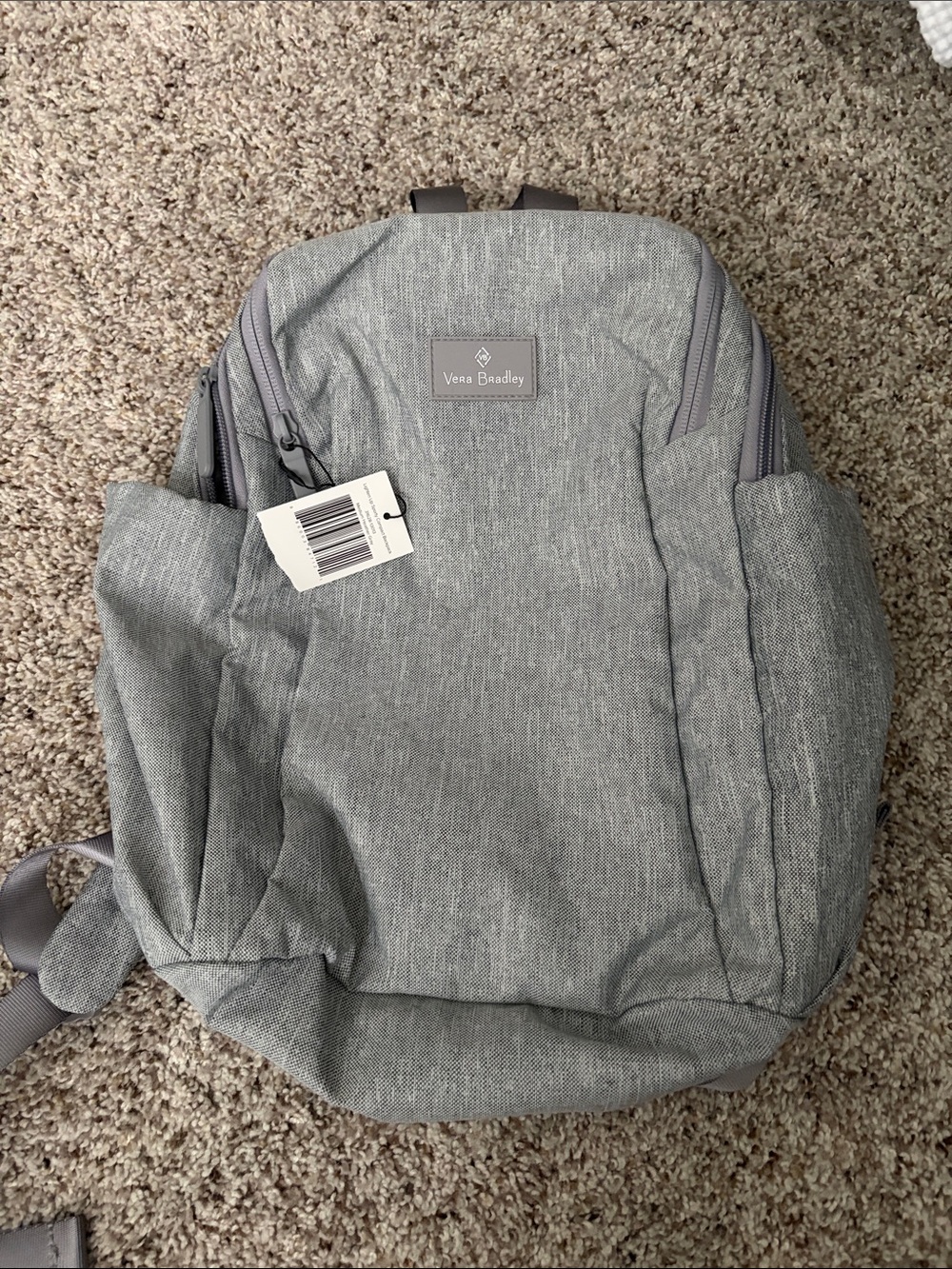 Vera Bradley mini Heathered Light Gray Backpack